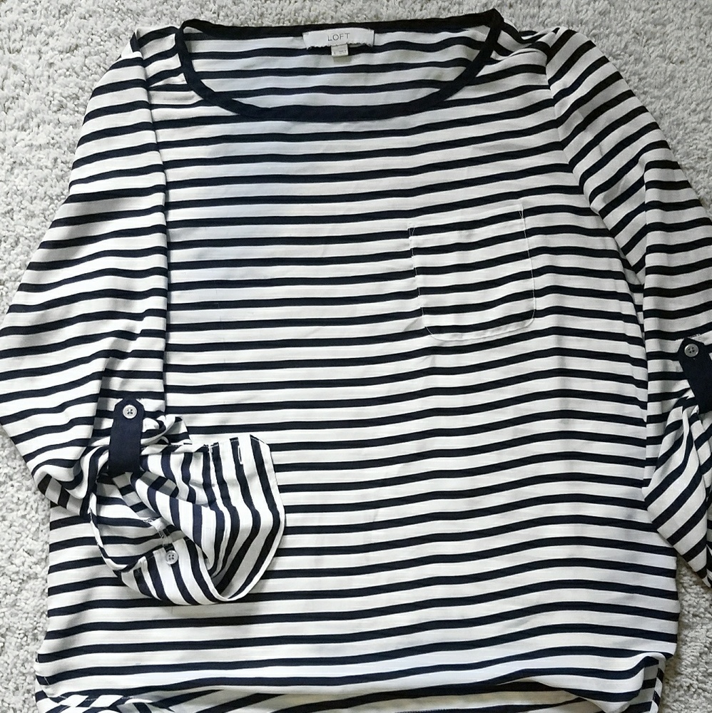 LOFT Striped Top sz Large